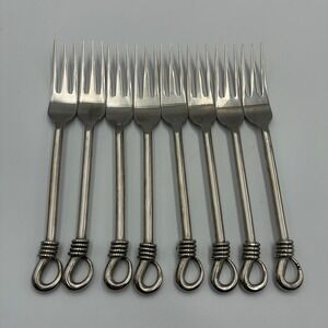 Gourmet Settings Twist and Shout 18/10 Stainless Steel Dinner Forks Set of 8